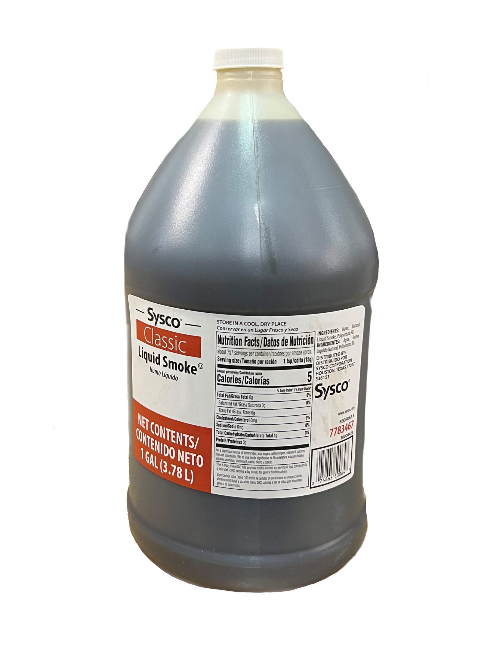 One-gallon jug of Sysco Classic liquid smoke